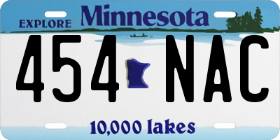 MN license plate 454NAC