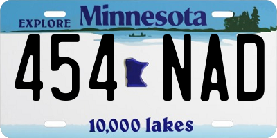 MN license plate 454NAD