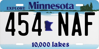 MN license plate 454NAF