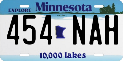 MN license plate 454NAH