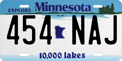 MN license plate 454NAJ