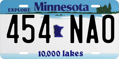 MN license plate 454NAO