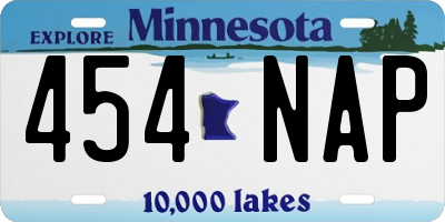 MN license plate 454NAP