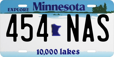 MN license plate 454NAS