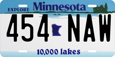 MN license plate 454NAW