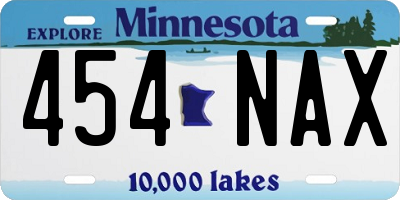 MN license plate 454NAX