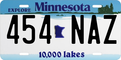 MN license plate 454NAZ