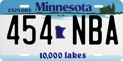 MN license plate 454NBA
