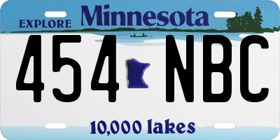 MN license plate 454NBC