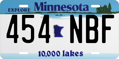 MN license plate 454NBF