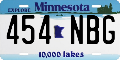 MN license plate 454NBG