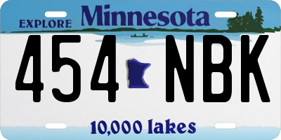 MN license plate 454NBK