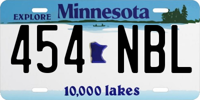 MN license plate 454NBL
