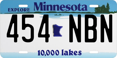 MN license plate 454NBN
