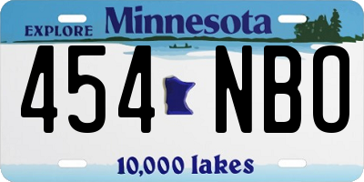 MN license plate 454NBO