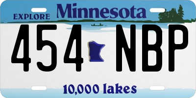 MN license plate 454NBP
