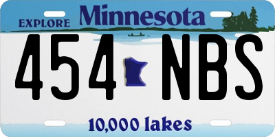 MN license plate 454NBS