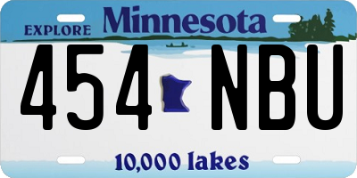 MN license plate 454NBU