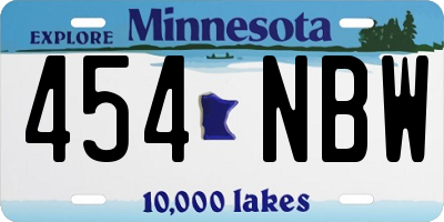 MN license plate 454NBW