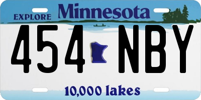 MN license plate 454NBY