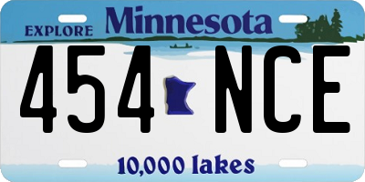 MN license plate 454NCE