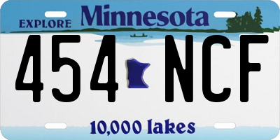 MN license plate 454NCF