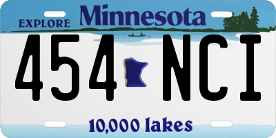 MN license plate 454NCI