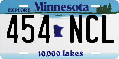MN license plate 454NCL