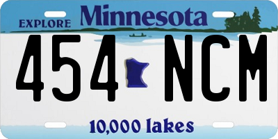 MN license plate 454NCM