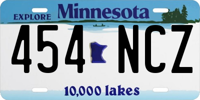 MN license plate 454NCZ