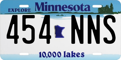 MN license plate 454NNS