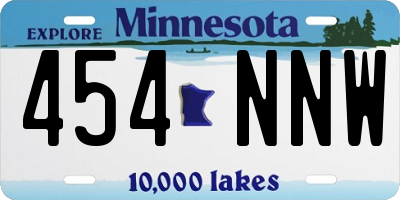 MN license plate 454NNW
