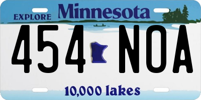 MN license plate 454NOA