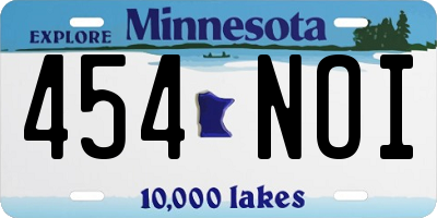 MN license plate 454NOI
