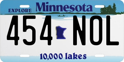 MN license plate 454NOL