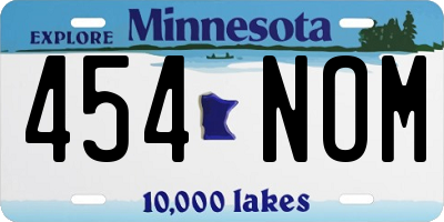 MN license plate 454NOM