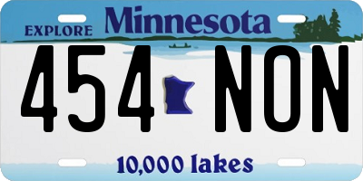 MN license plate 454NON