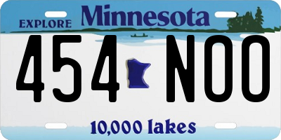 MN license plate 454NOO