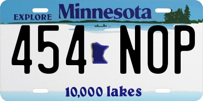 MN license plate 454NOP