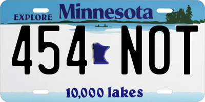 MN license plate 454NOT