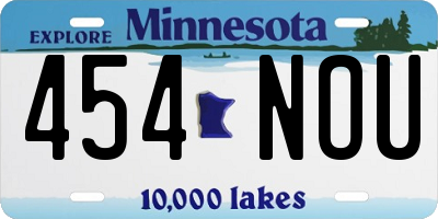 MN license plate 454NOU