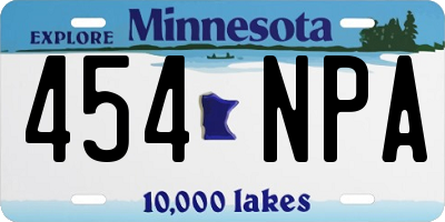 MN license plate 454NPA