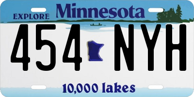 MN license plate 454NYH