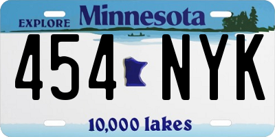 MN license plate 454NYK