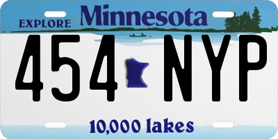 MN license plate 454NYP