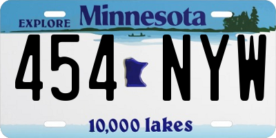 MN license plate 454NYW
