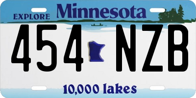 MN license plate 454NZB