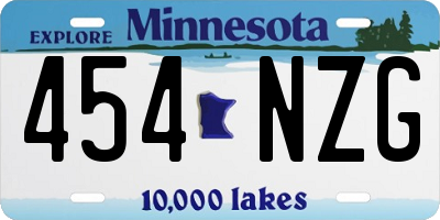 MN license plate 454NZG