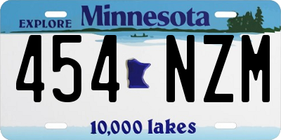 MN license plate 454NZM