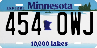 MN license plate 454OWJ